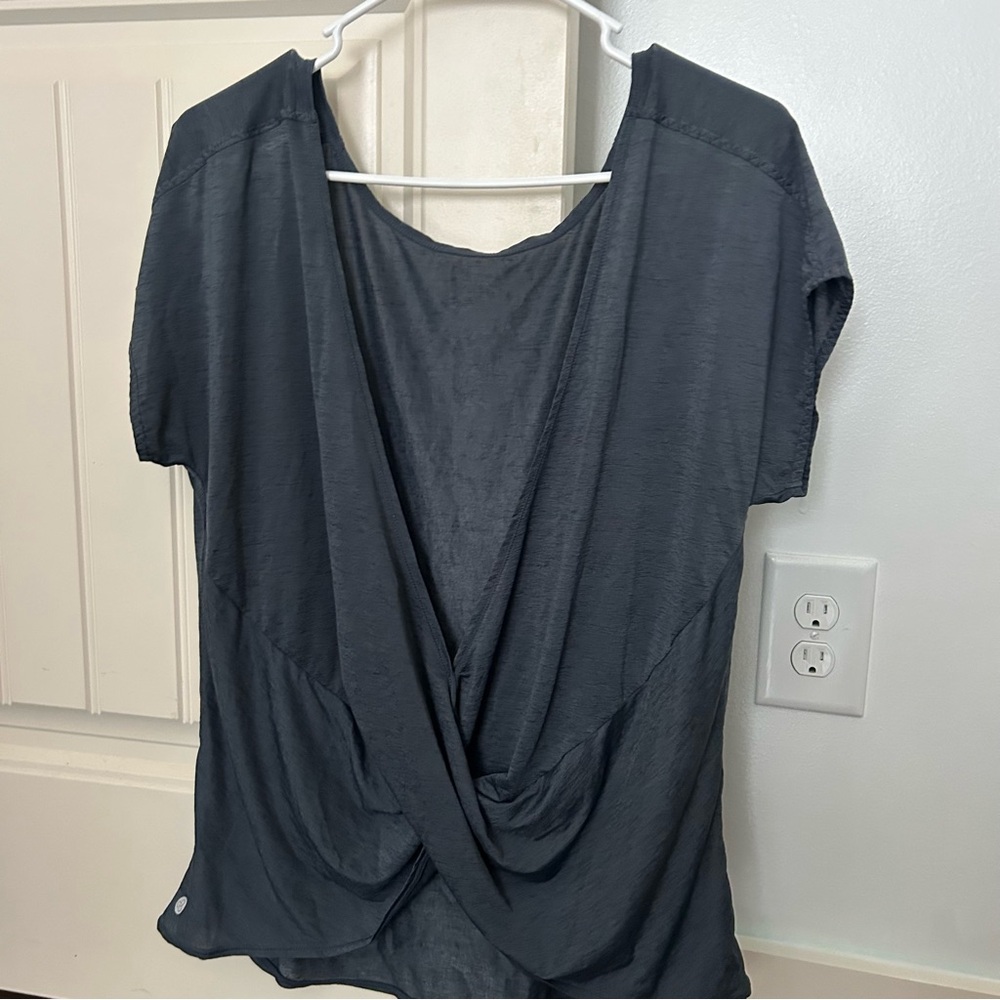 Zella open back grey top
